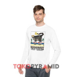 B Kliban Ironcat Triathlon Kona Hawaii Shirt 4 B Kliban Ironcat Triathlon Kona Hawaii White Long sleeved