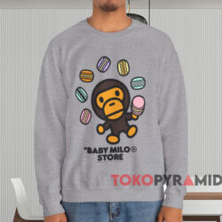 Baby Milo Store Graphic T shirt Grey Sweatshirt