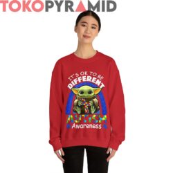 Baby Yoda Its Ok To Be Different Autism Awareness Rainbow