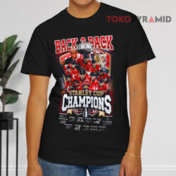 Back 2 Back Florida Panthers Stanley Cup Champions Signatures Black T shirt