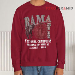 Bama Roll Tide 1993 National Champions Alabama Vs Miami Red Sweatshirt