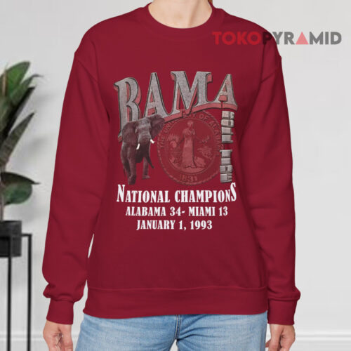 Bama Roll Tide 1993 National Champions Alabama Vs Miami Sweatshirt