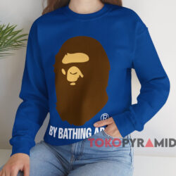 BAPE A Bathing Ape College Logo T-shirt 4 Bape A Bathing Ape College Logo T shirt Blue Sweatshirt