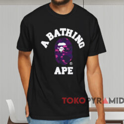 Bape A Bathing Ape Color Camo College T shirt Black T shirt