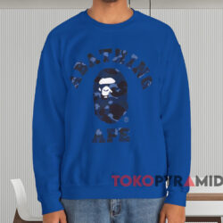 BAPE A Bathing Ape Color Camo College T-shirt 4 Bape A Bathing Ape Color Camo College T shirt Blue Sweatshirt