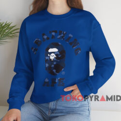 BAPE A Bathing Ape Color Camo College T-shirt 3 Bape A Bathing Ape Color Camo College T shirt Blue Sweatshirt