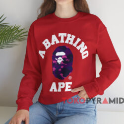 BAPE A Bathing Ape Color Camo College T-shirt 4 Bape A Bathing Ape Color Camo College T shirt Red Sweatshirt