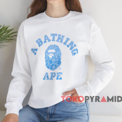 Bape Abc Sea Surface Camo College Shirt 3 Bape Abc Sea Surface Camo College Shirt White Sweatshirt