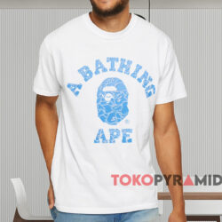 Bape Abc Sea Surface Camo College Shirt White T shirt