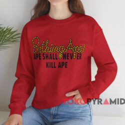 BAPE Bathing Ape Shall Never Kill Ape T-shirt 3 Bape Bathing Ape Shall Never Kill Ape T shirt Red Sweatshirt