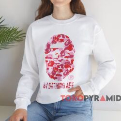 Bape By Bathing Ape Pink Camo T shirt White Sweatshirt