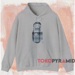 BAPE Check Milo on Ape Head T-shirt 2 Bape Check Milo On Ape Head T shirt Grey Hoodie