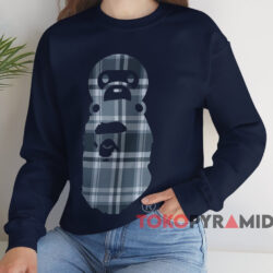 BAPE Check Milo on Ape Head T-shirt 3 Bape Check Milo On Ape Head T shirt Navy Sweatshirt