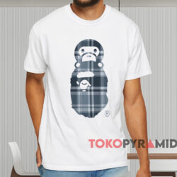 Bape Check Milo On Ape Head T shirt White T shirt