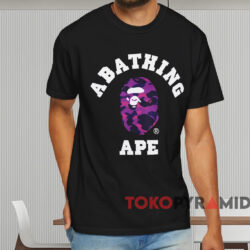 Bape Color Camo College Purple T shirt Black T shirt