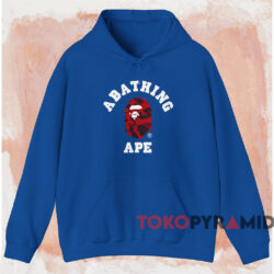 Bape Color Camo College T shirt Blue Hoodie