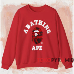 Bape Color Camo College T shirt Red Sweatshirt