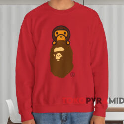 BAPE Milo On Ape Head T-shirt 3 Bape Milo On Ape Head T shirt Red Sweatshirt