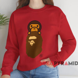 BAPE Milo On Ape Head T-shirt 4 Bape Milo On Ape Head T shirt Red Sweatshirt