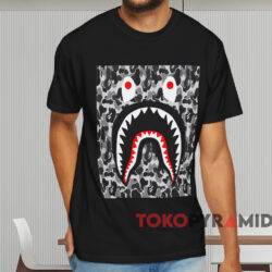 Bape Shark Camo T shirt Black T shirt