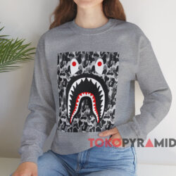 Bape Shark Camo T-shirt 3 Bape Shark Camo T shirt Grey Sweatshirt