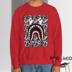Bape Shark Camo T-shirt 4 Bape Shark Camo T shirt Red Sweatshirt