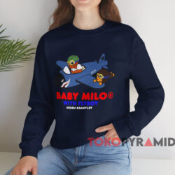 BAPE x Hebru Brantley Baby Milo With Flyboy T-shirt 3 Bape X Hebru Brantley Baby Milo With Flyboy T shirt Navy Sweatshirt