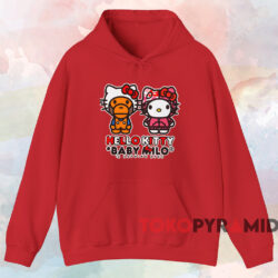 Bape x Hello Kitty Baby Milo T-shirt 2 Bape X Hello Kitty Baby Milo T shirt Red Hoodie