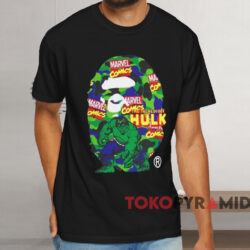 Bape X Marvel Camo The Hulk T shirt Black T shirt
