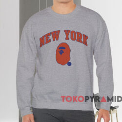 Bape x New York Knicks T-shirt 3 Bape X New York Knicks T shirt Grey Sweatshirt