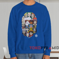 Bape X One Piece T shirt Blue Sweatshirt