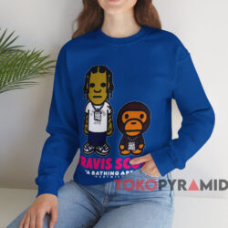 Bape x Travis Scott Baby Milo T-shirt 4 Bape X Travis Scott Baby Milo T shirt Blue Sweatshirt