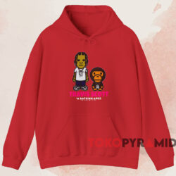Bape x Travis Scott Baby Milo T-shirt 2 Bape X Travis Scott Baby Milo T shirt Red Hoodie