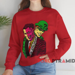 Batman Forever Riddler x Two Face T-shirt 3 Batman Forever Riddler X Two Face T shirt Red Sweatshirt