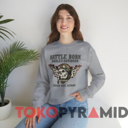 Battle Born Harley Davidson Carson City Nevada T shirt Grey Sweatshirt