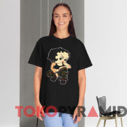 Betty Boop Camo T shirt Black T shirt