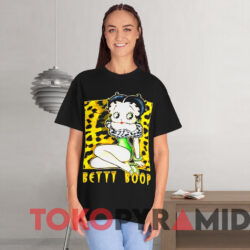 Betty Boop Leopard Print T shirt Black T shirt