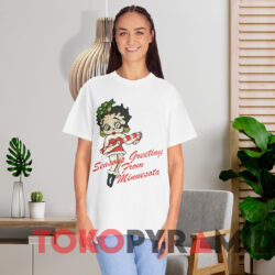 Betty Boop Seasons Greetings From Minnesota T shirt White T shirt