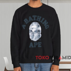 Bleach Bape Check College T-shirt 3 Bleach Bape Check College T shirt Black Sweatshirt