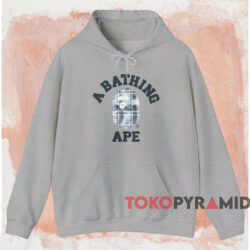 Bleach Bape Check College T-shirt 2 Bleach Bape Check College T shirt Grey Hoodie