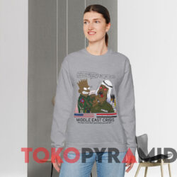 Bootleg Bart Simpson Middle East Crisis T shirt Grey Sweatshirt