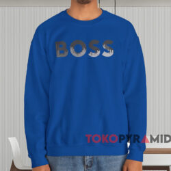 Boss Big Logo T shirt Blue Sweatshirt
