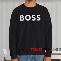 Boss Logo Print T shirt Black Sweatshirt