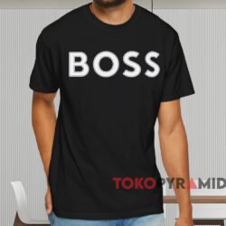 Boss Logo Print T shirt Black T shirt