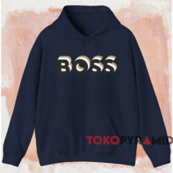 Boss Logo rubberised Shirt Navy Hoodie