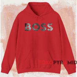 Boss Texture Logo T-shirt 2 Boss Texture Logo T shirt Red Hoodie
