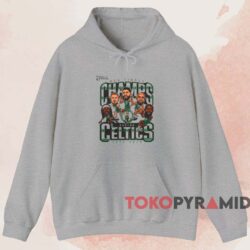 Boston Celtics 2024 NBA Finals Champions Caricature Shirt 2 Boston Celtics 2024 Nba Finals Champions Pull Up Jumper Caricature Shirt Grey Hoodie