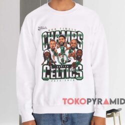 Boston Celtics 2024 NBA Finals Champions Caricature Shirt 3 Boston Celtics 2024 Nba Finals Champions Pull Up Jumper Caricature Shirt White Sweatshirt