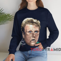 Boston Celtics Larry Bird Face T shirt Navy Sweatshirt