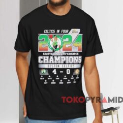 Boston Celtics Win 4 0 Indiana Pacers 2024 Eastern Conference Champions Shirt Black T shirt
